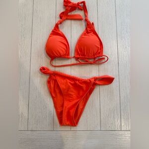 Vibrant Orange Bikini Set L